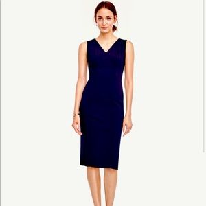 Ann Taylor Black V Neck Suit Dress - 12